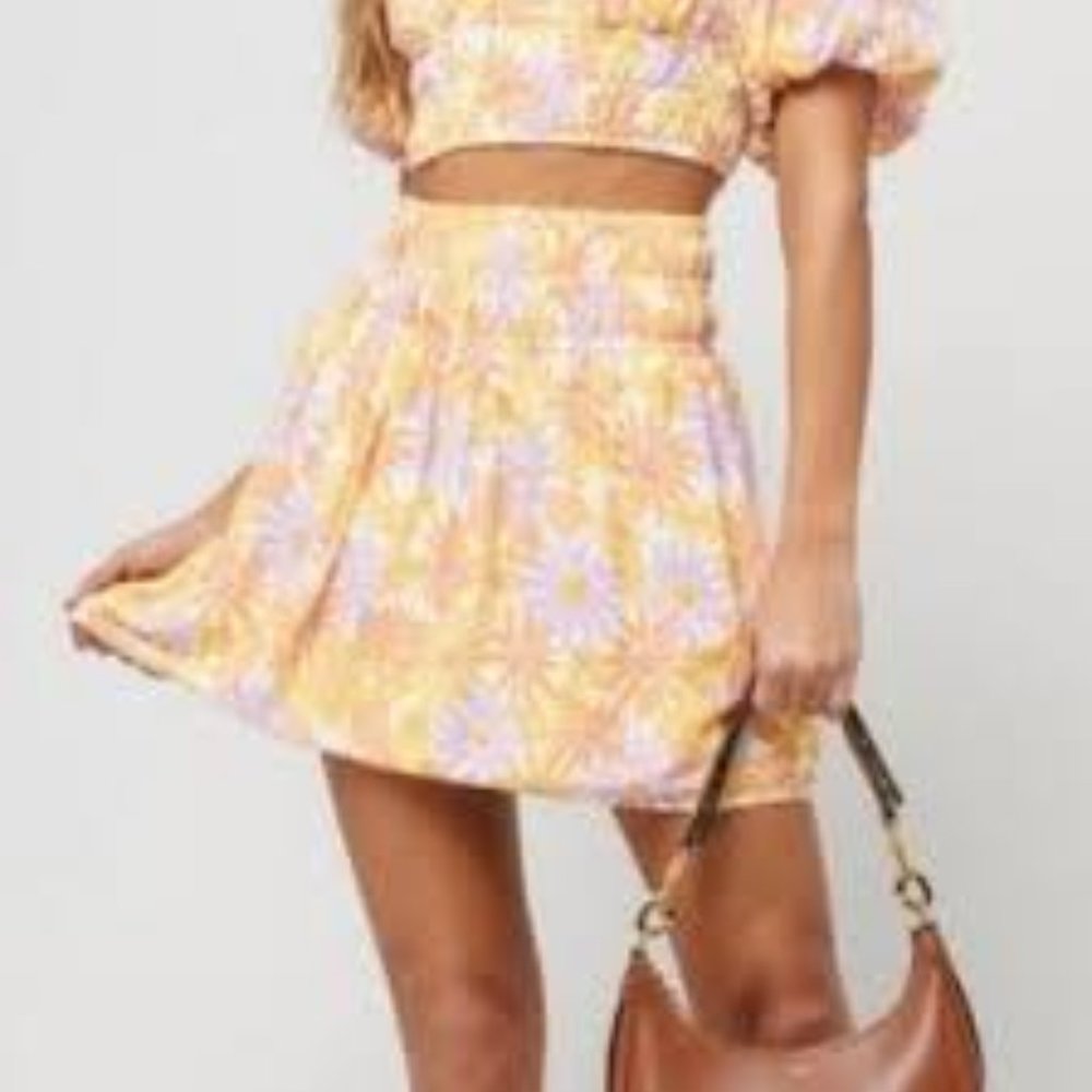 L*Space Printed Jax Floral Mini Skirt Sizes Small, Medium andLarge